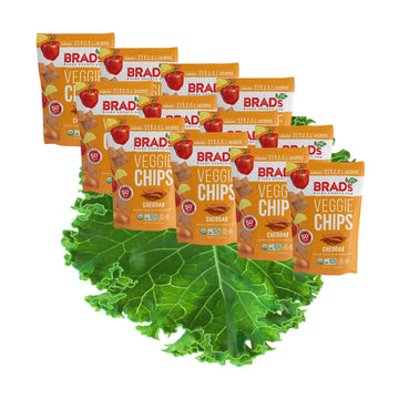Brad'S Plant Based Organic Veggie Chips, Cheddar, 12 Bags, 36 Servings Total