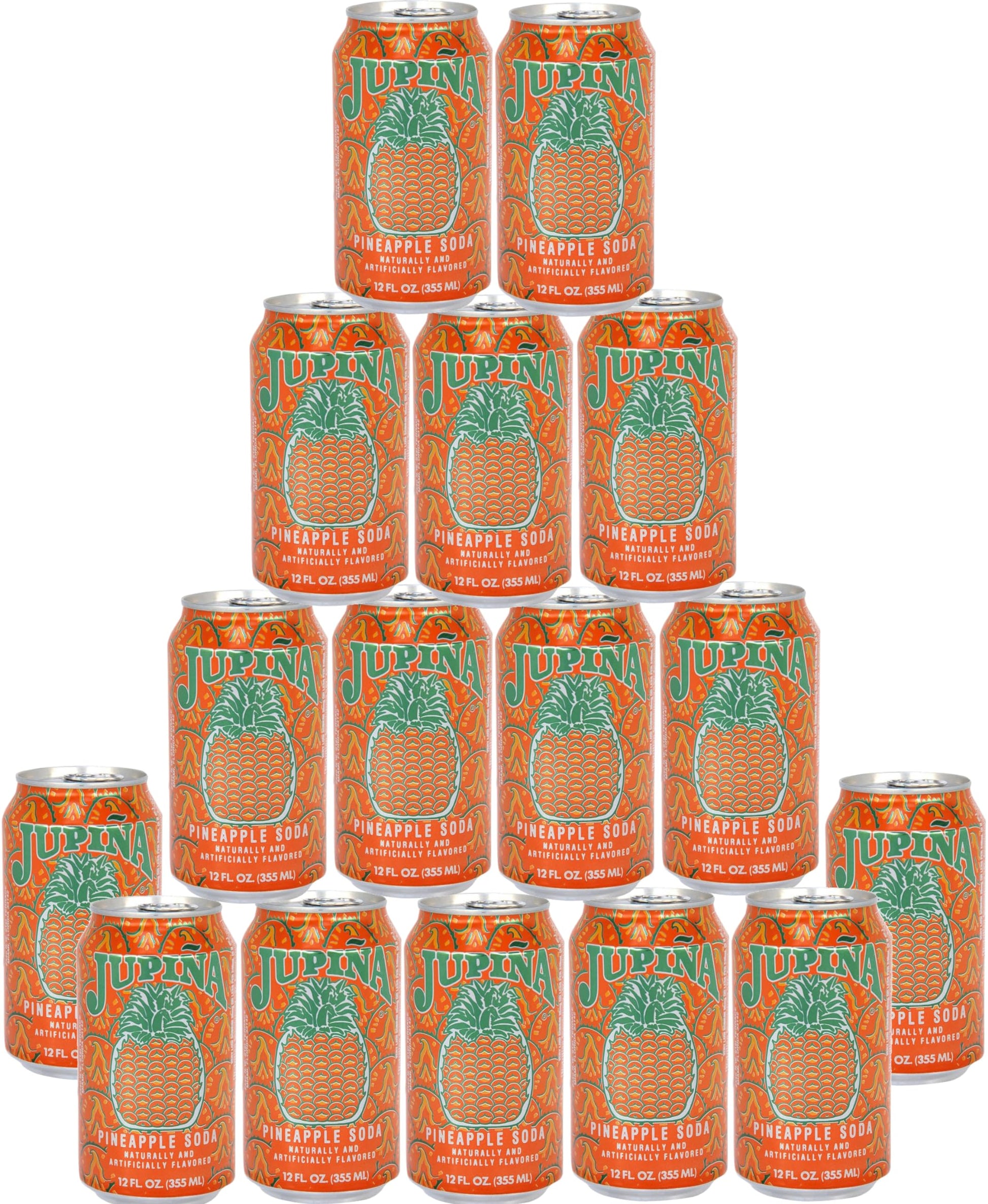 (16 Pack Bundle) Of Jupina, Cuba'S Favorite Beverage | One Of The Sweetest, Bubbly, Refreshing Pineapple Cream Sodas You Want To