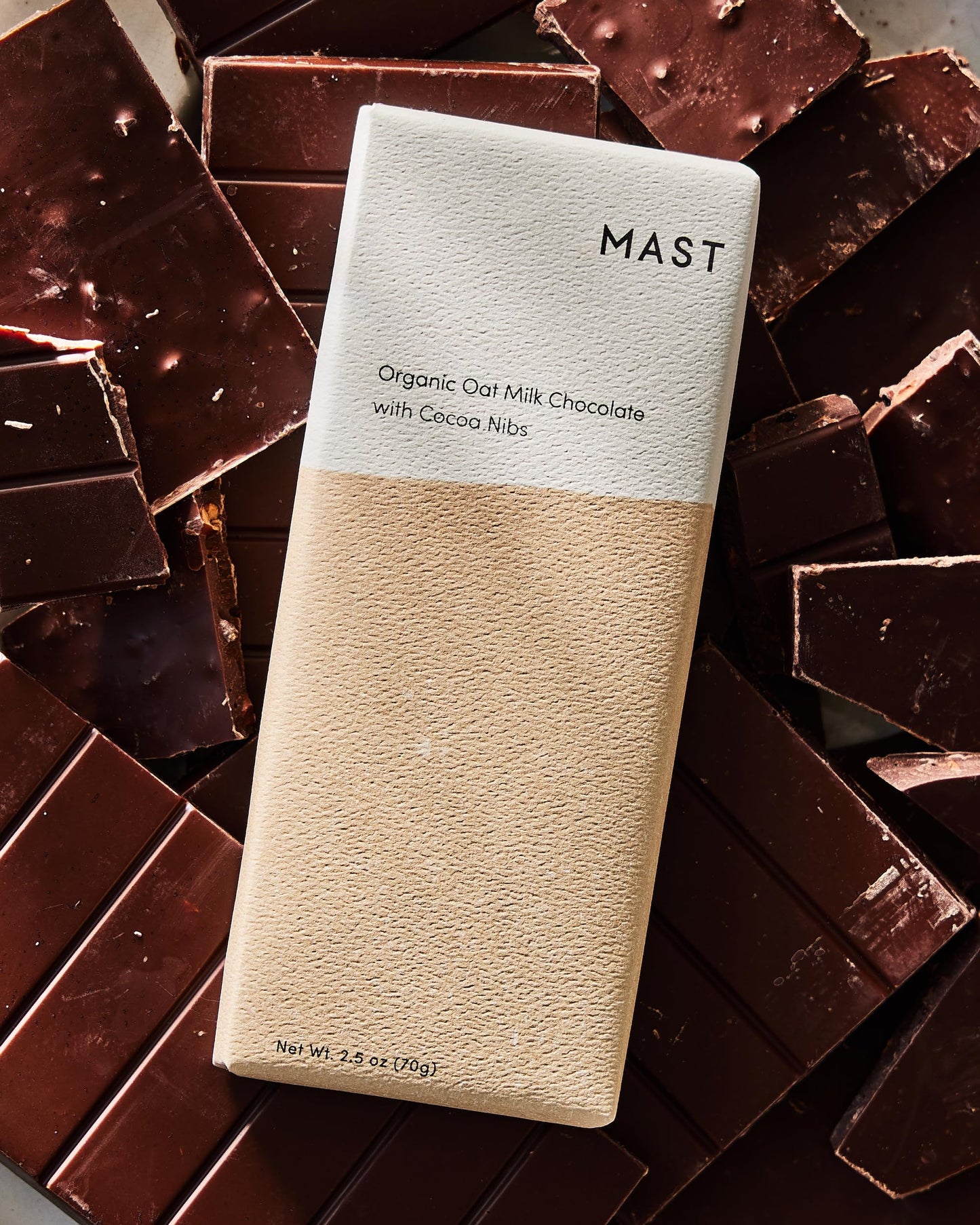 Mast Chocolate Bars | 6 Pack | Organic, Kosher | Classic 2.5Oz Each (6 Bars, Organic Oat Milk Chocolate With Cocoa Nibs)