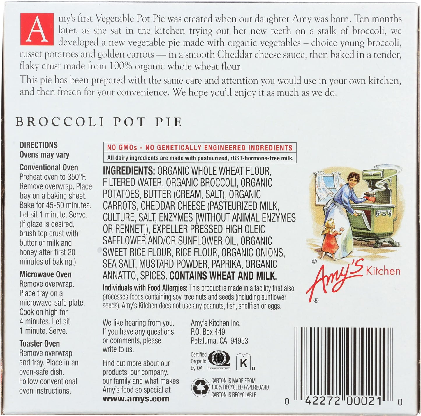AmyS, Pot Pie Broccoli Cheese, 7.5 Ounce