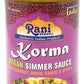 Rani Korma Curry Vegan Simmer Sauce (Rich Coconut, Onion, Garlic & Spices) 14Oz (400G) Glass Jar, Pack Of 5 +1 Free ~ Easy To Us