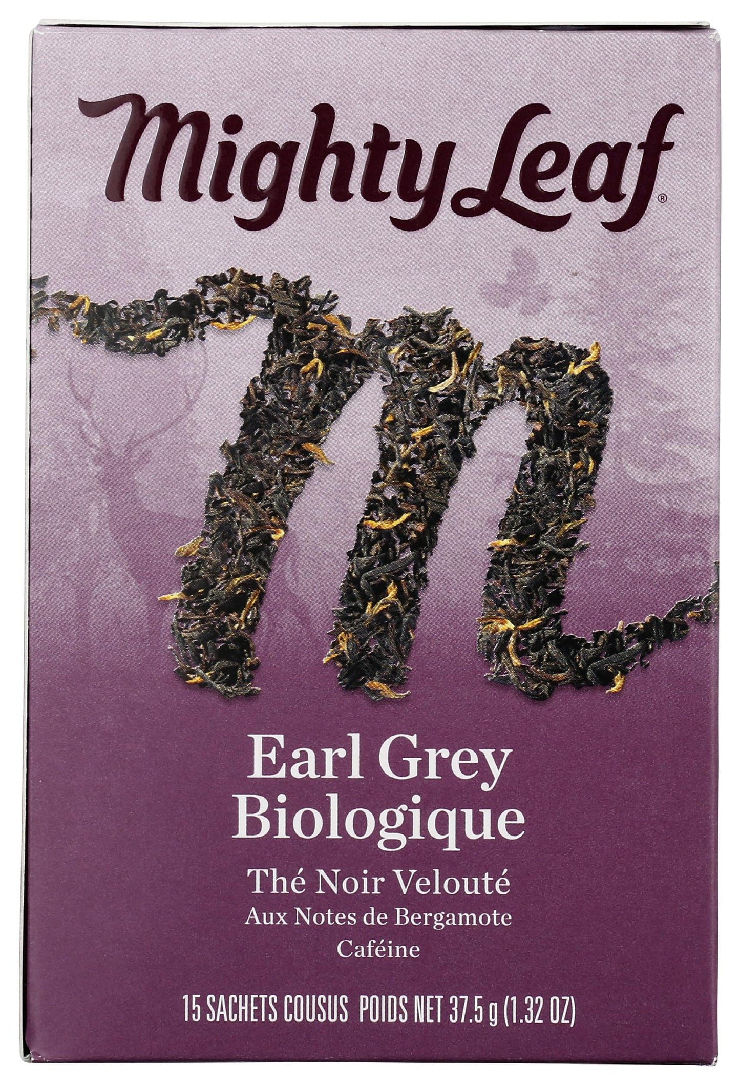 Peets Coffee Mighty Leaf Tea Organic Earl Grey, 15 Count Hand-Stitched Tea Bags, Model 510140