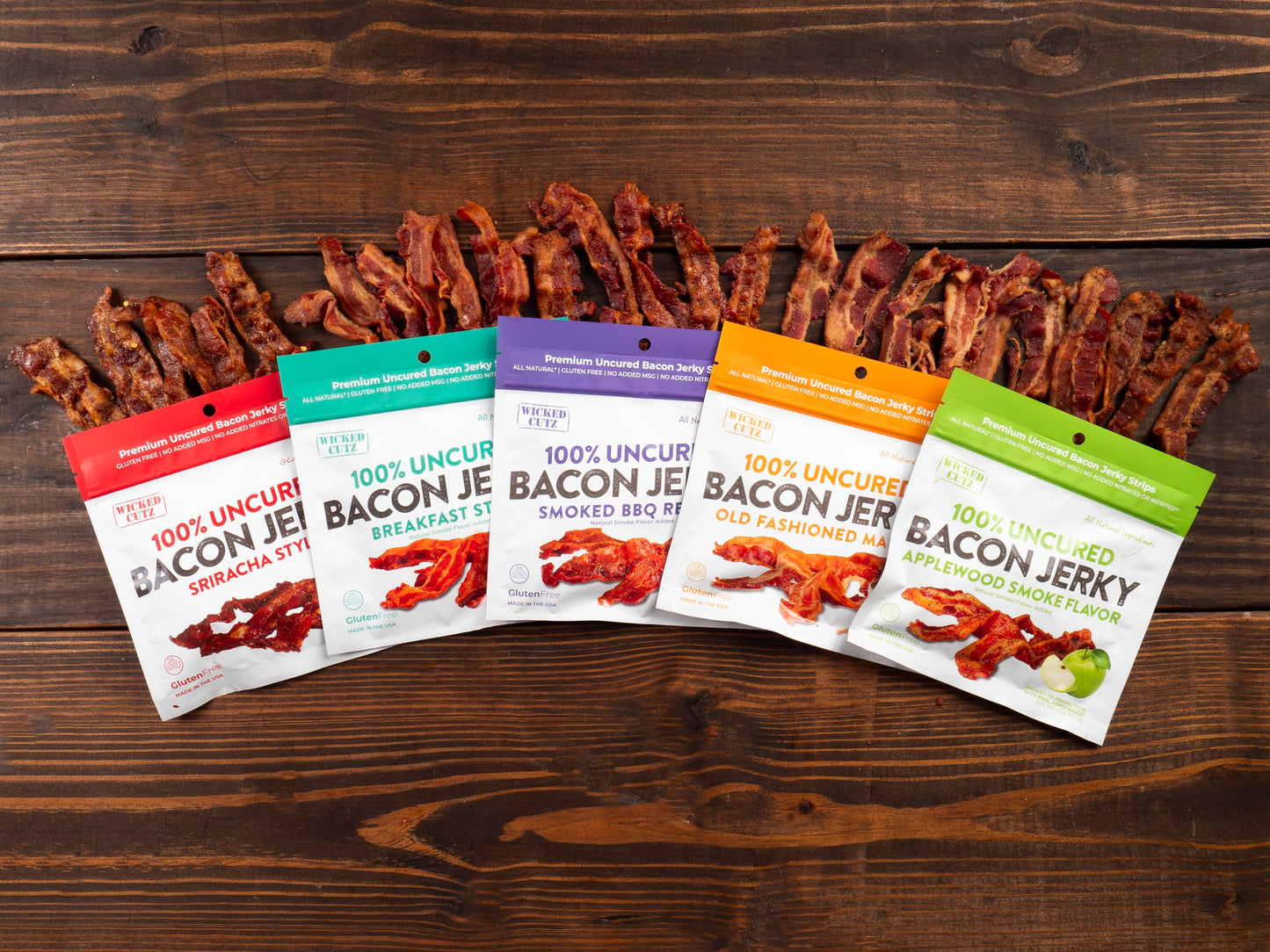 Old Fashioned Maple Bacon Jerky, Candied Jerky With 16G Protein Per Bag, Tender & Easy To Chew Fully Cooked Bacon, Usa Made High Protein Carnivore Snacks (2 Bags)