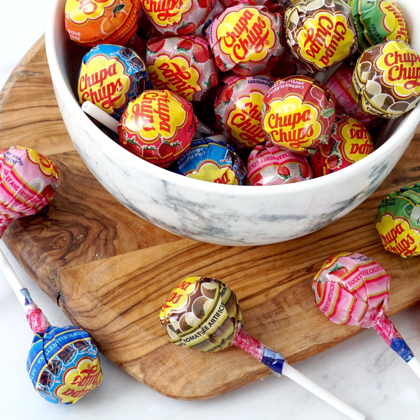 ChupaChups Assorted Lollipops  2 Pound Bulk Bag (Approx 64 Lollipops)  Individually Wrapped  The Hampton Popcorn & Candy Company