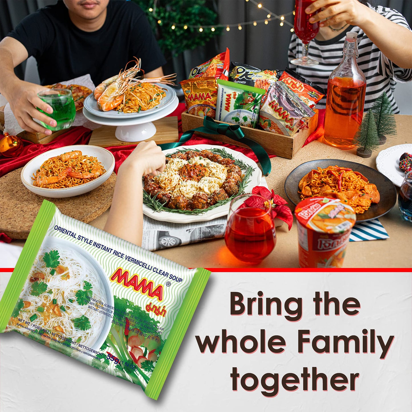 Mama Noodles Vermicelli Clear Soup Instant Rice Noodles W/Delicious Thai Flavors, Hot & Spicy Noodles, No Trans Fat W/Fewer Calo