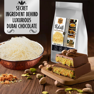 Dried Kataifi For Dubai Pistachio Chocolate Bar, 1Lb (16Oz) Shredded Chopped Kadayif Phyllo Dough For Knafeh, Kunefe And Middle