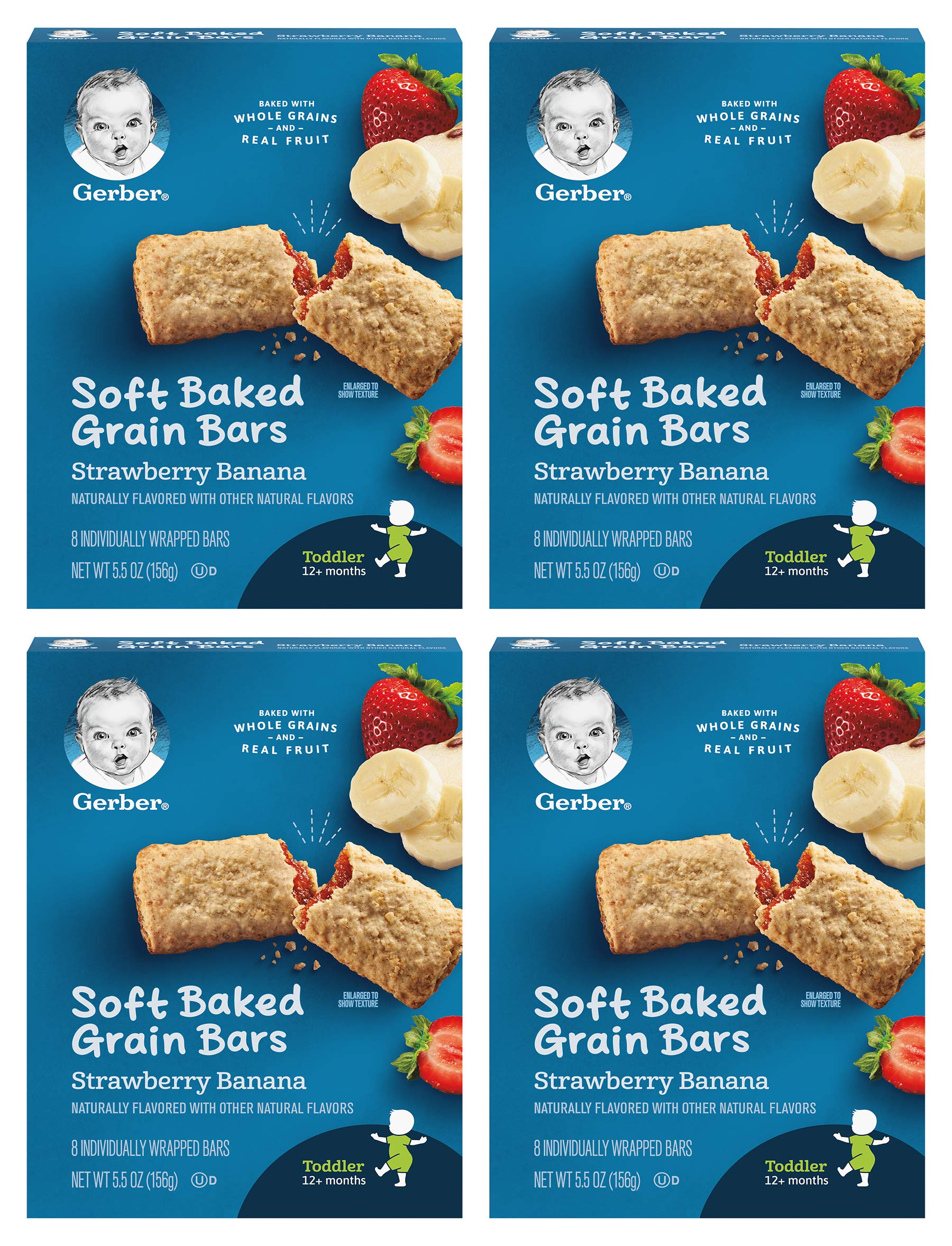Gerber Graduates Cereal Bars Strawberry Banana - 5.5Oz. (Pack Of 4)