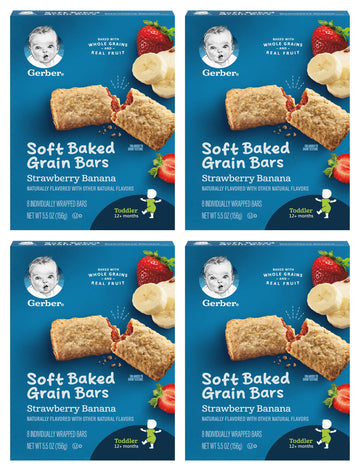 Gerber Graduates Cereal Bars Strawberry Banana - 5.5Oz. (Pack Of 4)