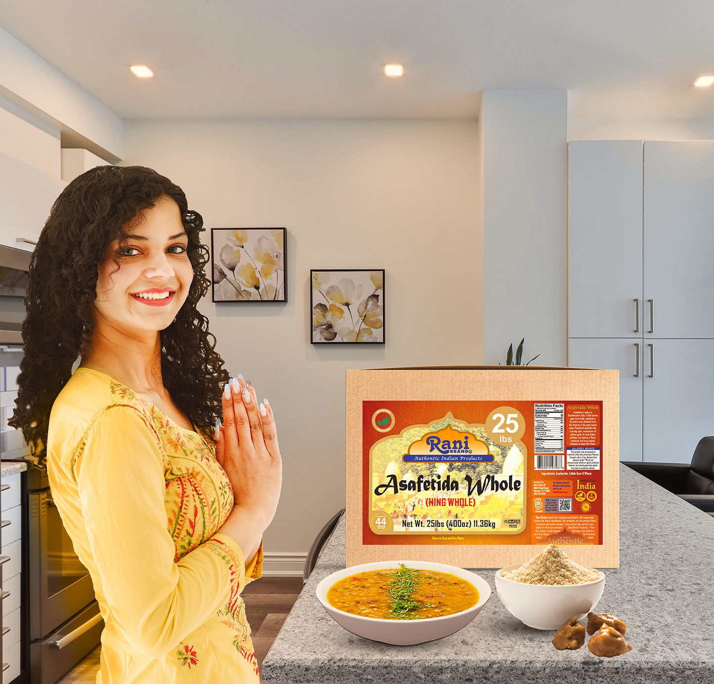 Rani Asafetida (Hing) Whole 400oz (25lbs) 11.36kg Bulk Box ~ All Natural | Salt Free | Vegan | NON-GMO | Kosher | Asafoetida Ind
