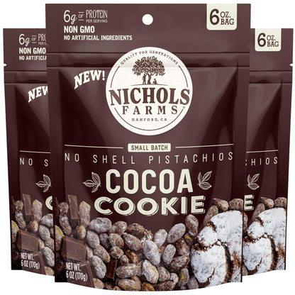Nichols Farms Pistachios - Fresh Roasted No Shell Pistachio - Nutrient Rich Nuts Snack Packs - Non-GMO, California Grown - Healt