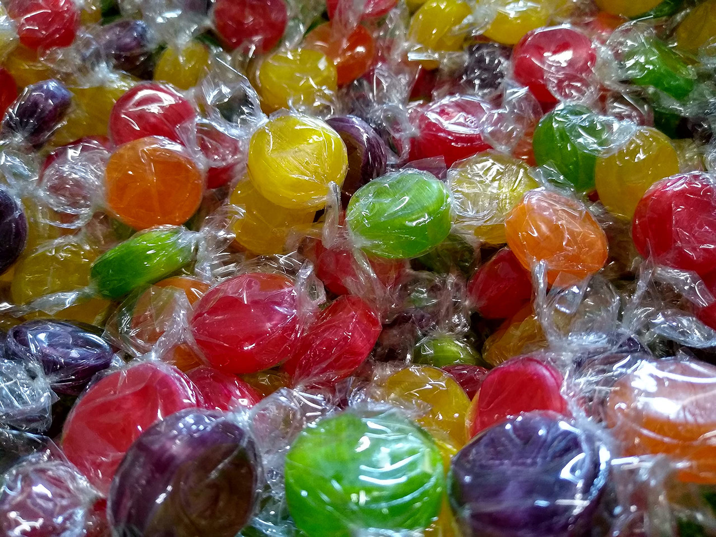 Assorted Flavored Fruit Buttons - 4 lbs of Individually Wrapped Assorted Fresh Sweet Strawberry Orange Grape Raspberry Lemon Sou