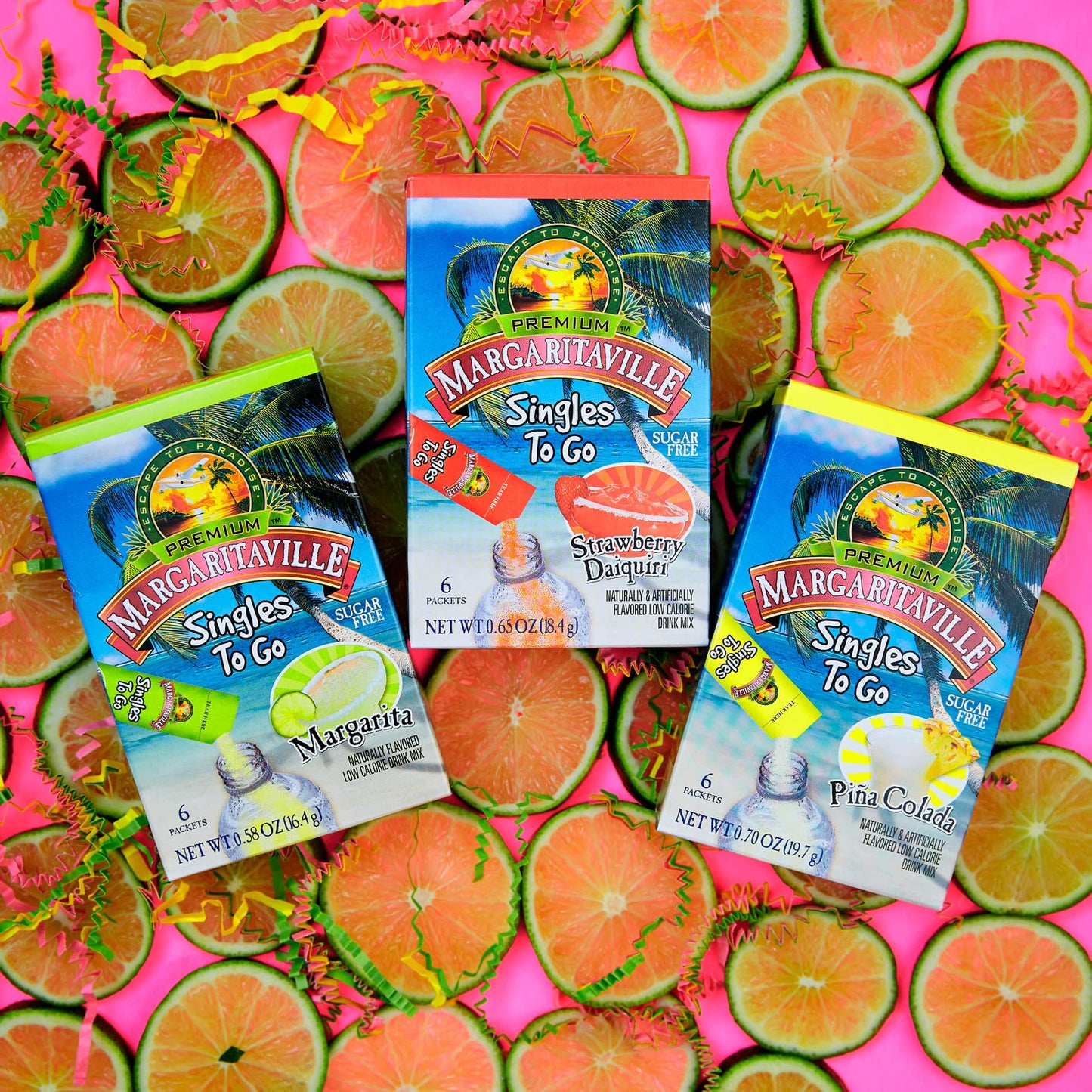 Margaritaville Singles To Go Water Drink Mix - Margarita Flavor, Non-  ic, 6 Boxes, 36 Total Servings, 0.58 Ounce Each
