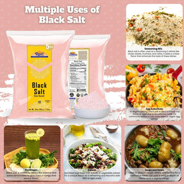 Rani Black Salt Powder (Kala Namak) Mineral 80oz (5lbs) 2.27kg Bulk ~ Unrefined, Pure and Natural | Vegan | Gluten Friendly | NO