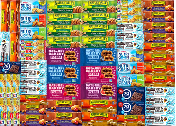Healthy Snack Bars To Go & Bars Gift Variety Pack (Care Package 66 Count) Comes In Elegant La Signature Gift Box -Bulk Sampler B