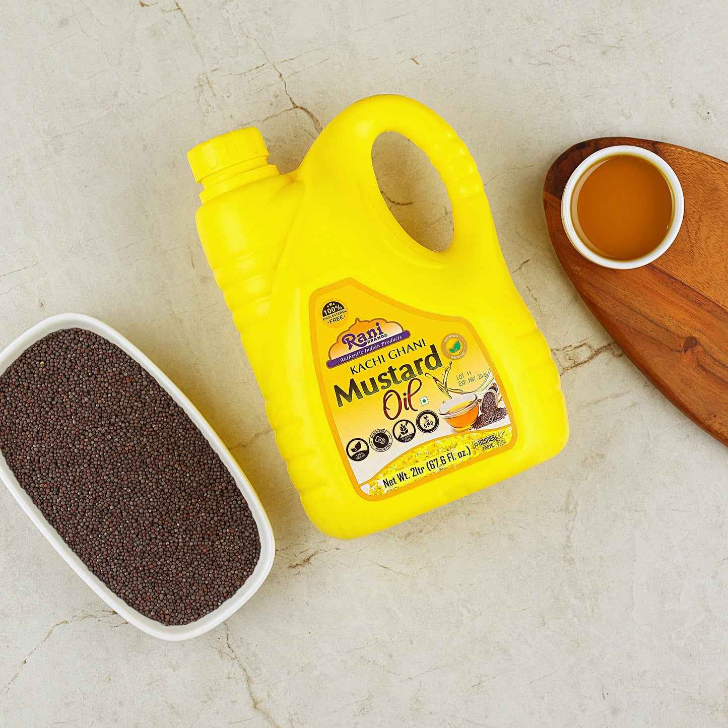 Rani Mustard Oil (Kachi Ghani) 67.6 Ounce (2 Liter) Non-Gmo | Kosher | Gluten Free | Vegan | 100% Natural