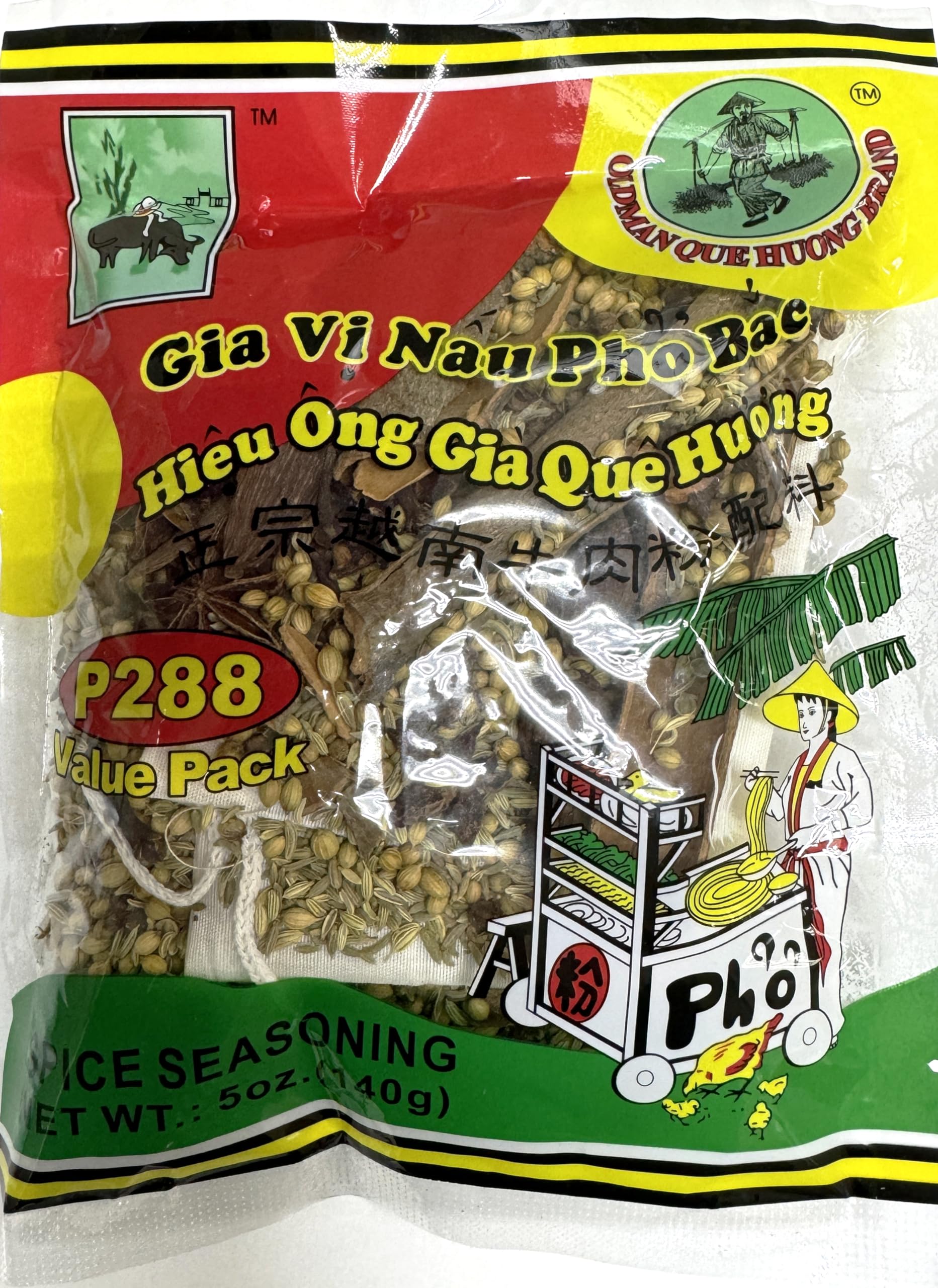 Oldman Que Huong Pho Soup Spice Seasoning Value Pack, 5oz, Ideal for Authentic Pho Flavor