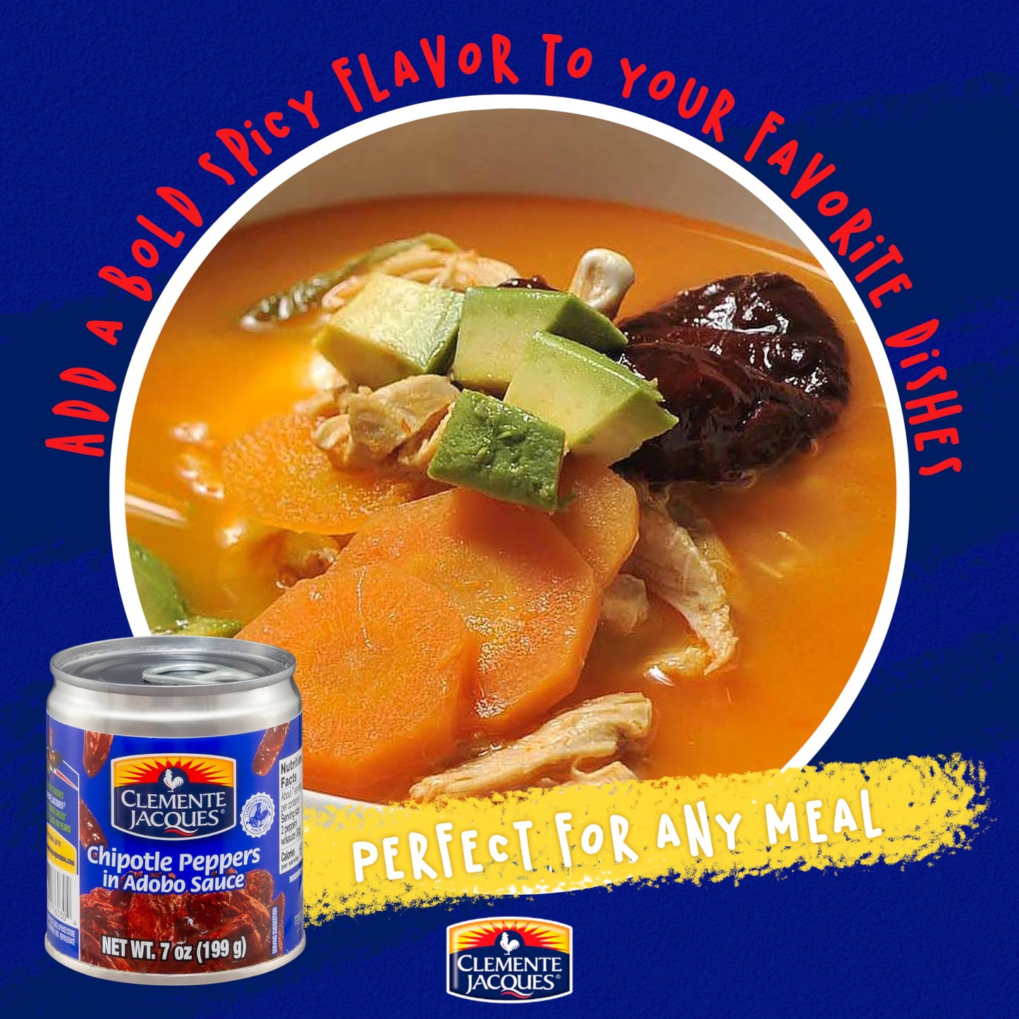 Clemente Jacques Chipotle Peppers in Adobo Sauce  7 oz (Pack of 24)