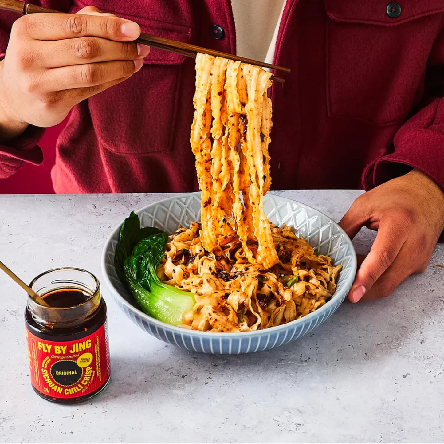 FLYBYJING Chili Crisp Noodles, 4.09 oz (Pack of 1)