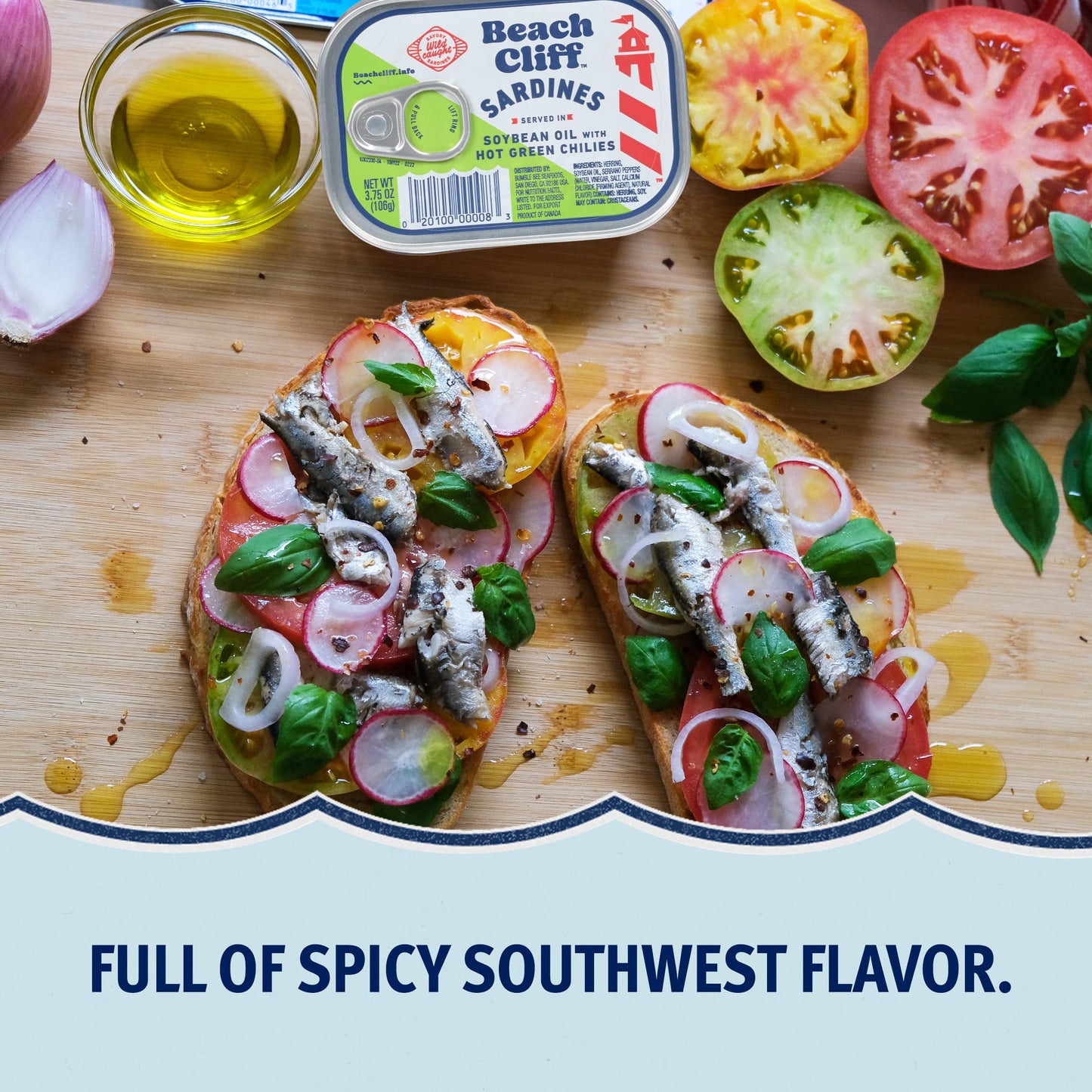 Beach Cliff Wild Caught Sardines In Soybean Oil With Hot Green Chilies, 3.75 Oz Can (Pack Of 12) - 17G Protein Per Serving - Glu