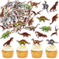 Cyodoos 45 Pcs Edible Dinosaur Cupcake Toppers Wafer Paper Dinosaur Baby Dinosaur Cupcake Dinosaur Drink Topper Childrens Birthd
