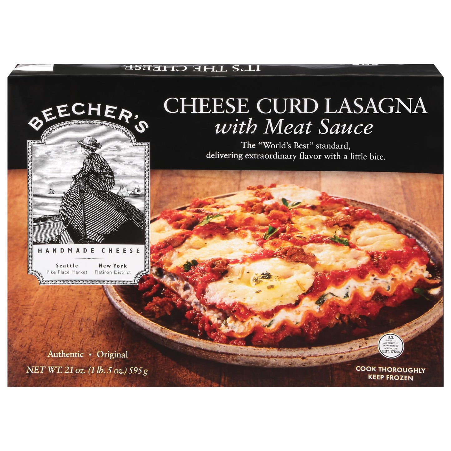 Beechers Cheese Curd Lasagna With Meat Sauce, Original, 21 Ounces (Pack Of 8)