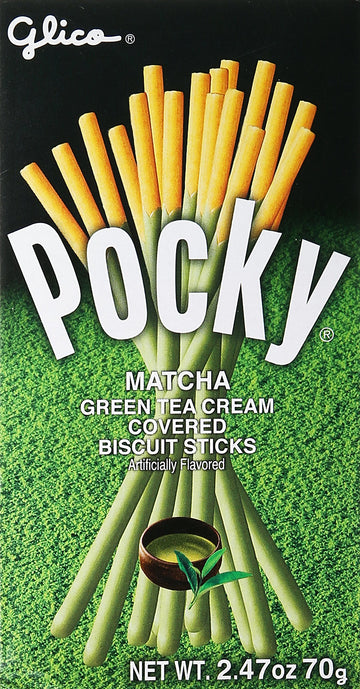 Glico Pocky Biscuit Sticks, Matcha Green Tea, 2.47 Ounce, Model FD05J00297, Green