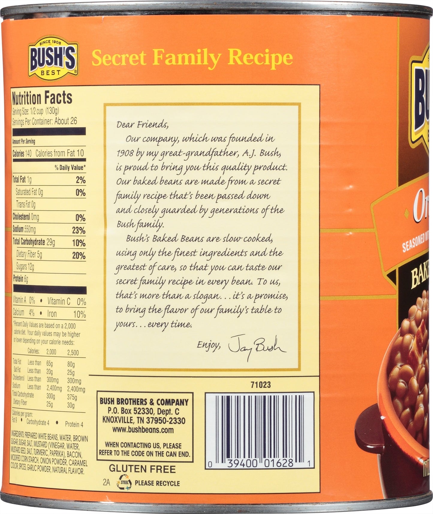 Bush'S Best Original Baked Beans 117 Oz (6 Cans)