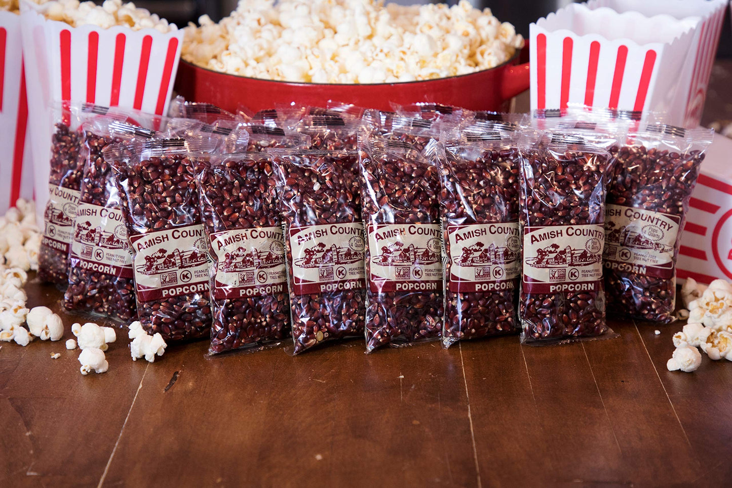 Amish Country Popcorn | 24-4 Oz Bags - Red Popcorn Kernels | Old Fashioned, Non-Gmo And Gluten Free