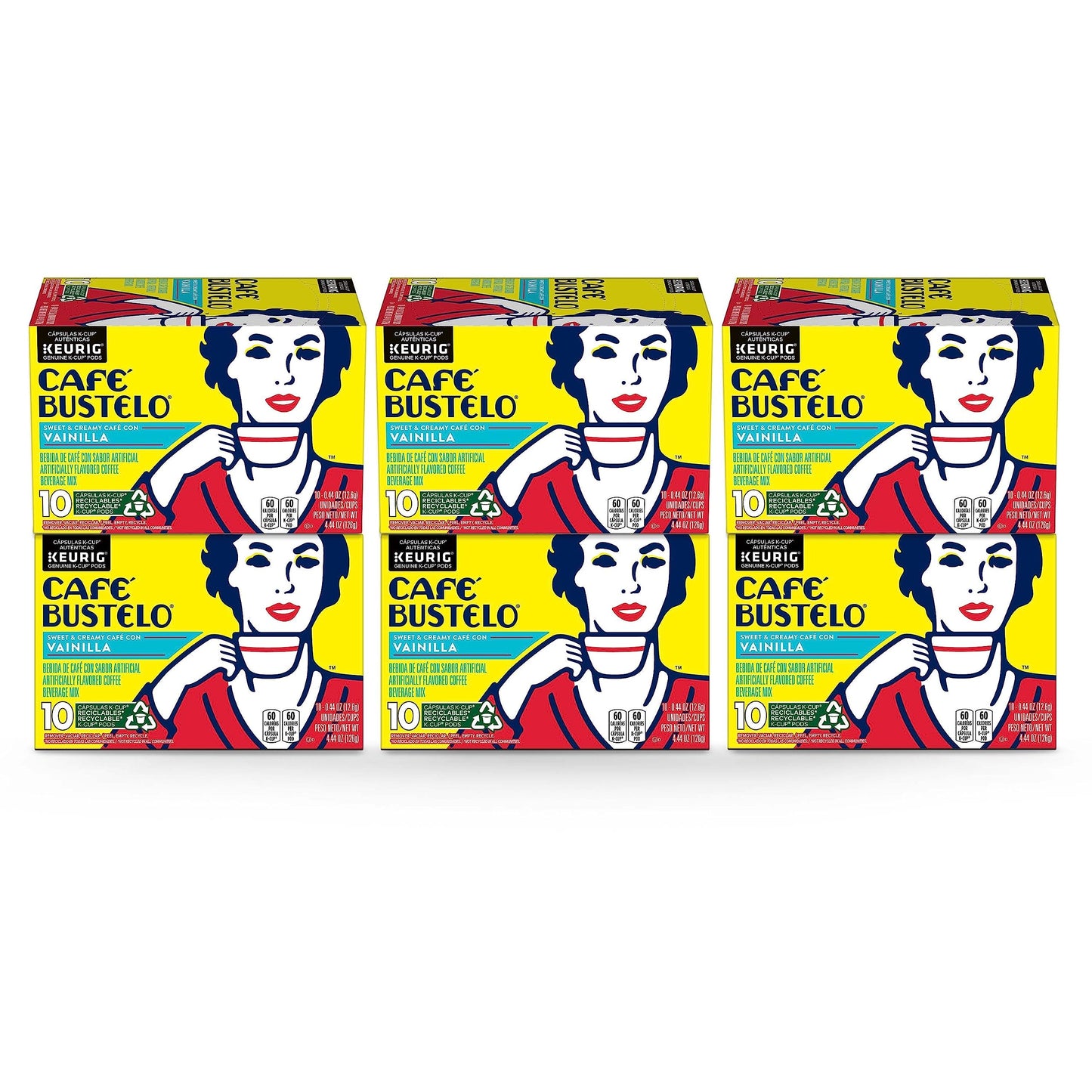 Café Bustelo Sweet & Creamy Café Con Vainilla Flavored Coffee, 60 Keurig K-Cup Pods