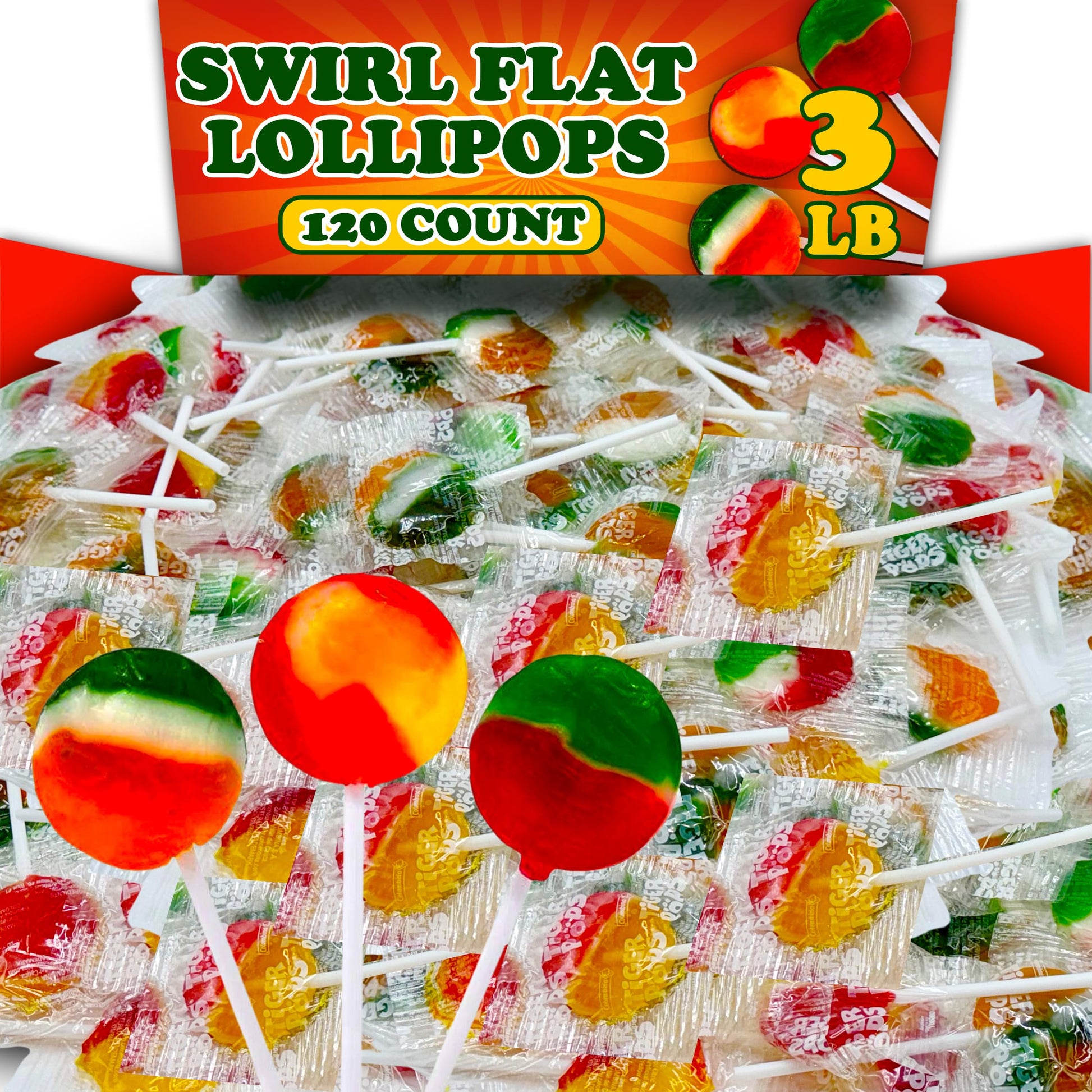 ZompoZ Bulk Lollipops, Assorted Flavors, Individually Wrapped, 3 Lbs, Classic Round Candy Pops for Kids, Easter Piñata Treats