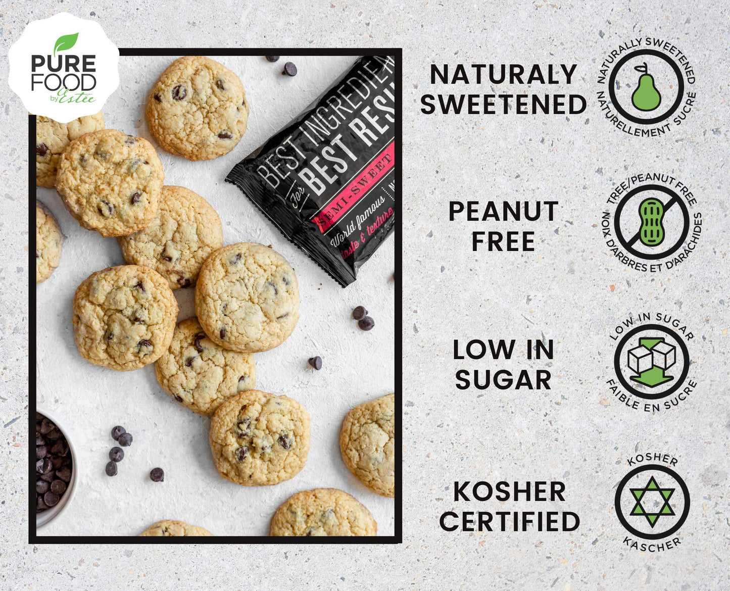 Dairy Free Vegan Chocolate Chips | All Natural | Certified Kosher | Gluten-Free, Dairy-Free, Nut-Free | Vegan | 9 Oz Bag (Semi Sweet Chocolate Chips, 4 Packs)