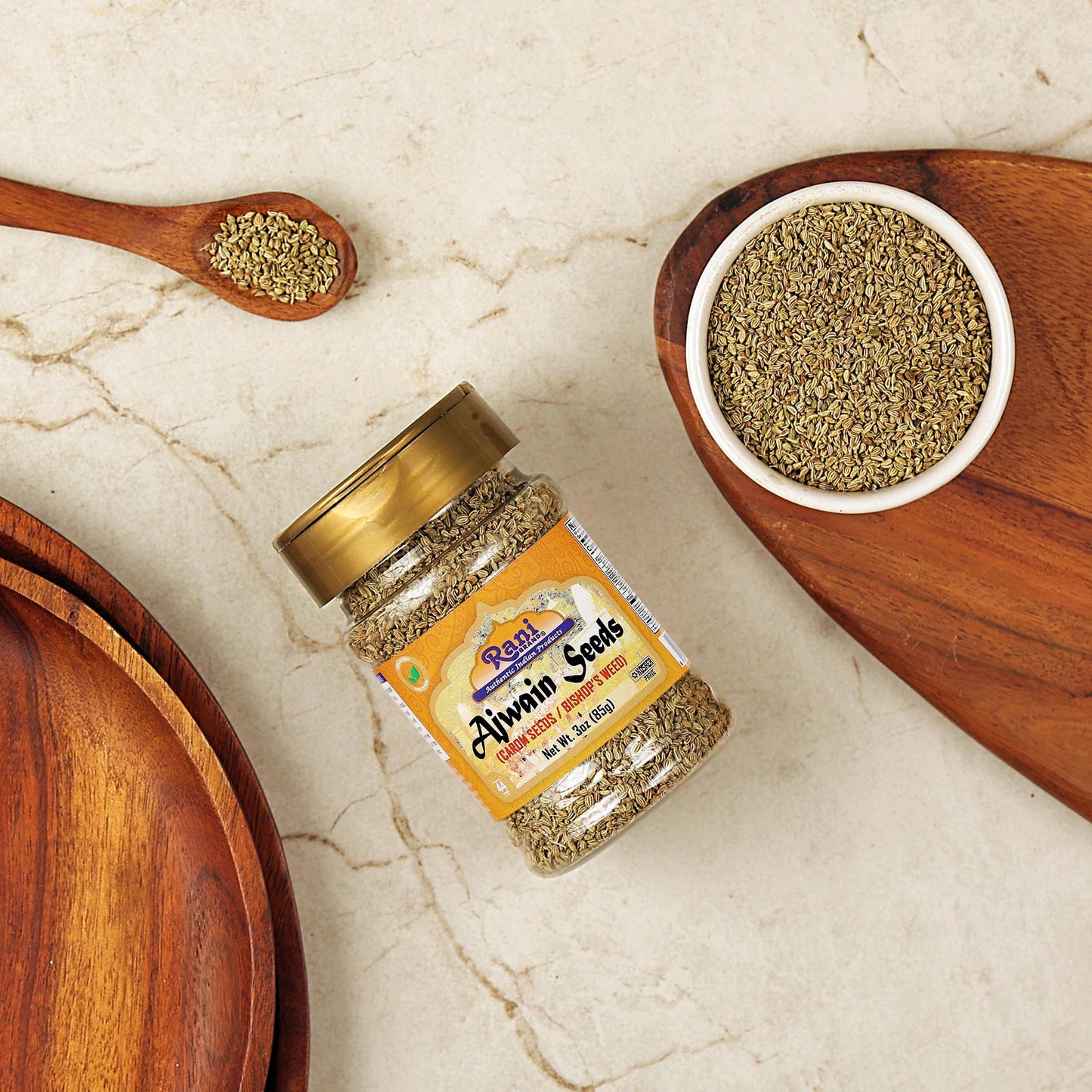 Rani Ajwain Seeds Whole - All Natural, Vegan, Gluten Friendly, NON-GMO, 3oz (85g) PET Jar - Indian Origin