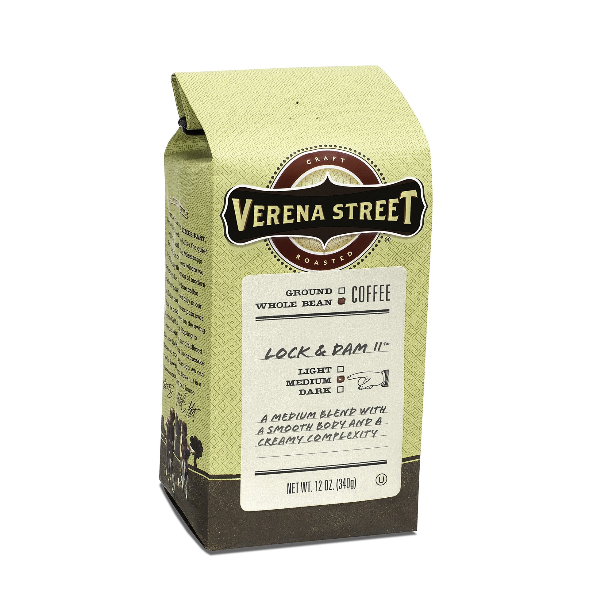Verena Street Whole Bean Coffee, Light Medium Roast, 12 Ounce, Rainforest Alliance Certified, Model LEPUSMRYC5880