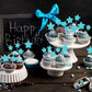 Gyufise 42Pcs Star Cupcake Toppers Blue Glitter Mixed Size Twinkle Little Star Cupcake Picks Decorations For Wedding Engagement