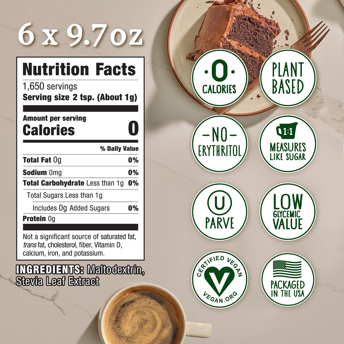 Stevia In The Raw Stevia Sweetener Baker'S Bag, 9.7 Oz., Zero Calorie Stevia Sugar Substitute, No Erythritol Or Artificial Flavo
