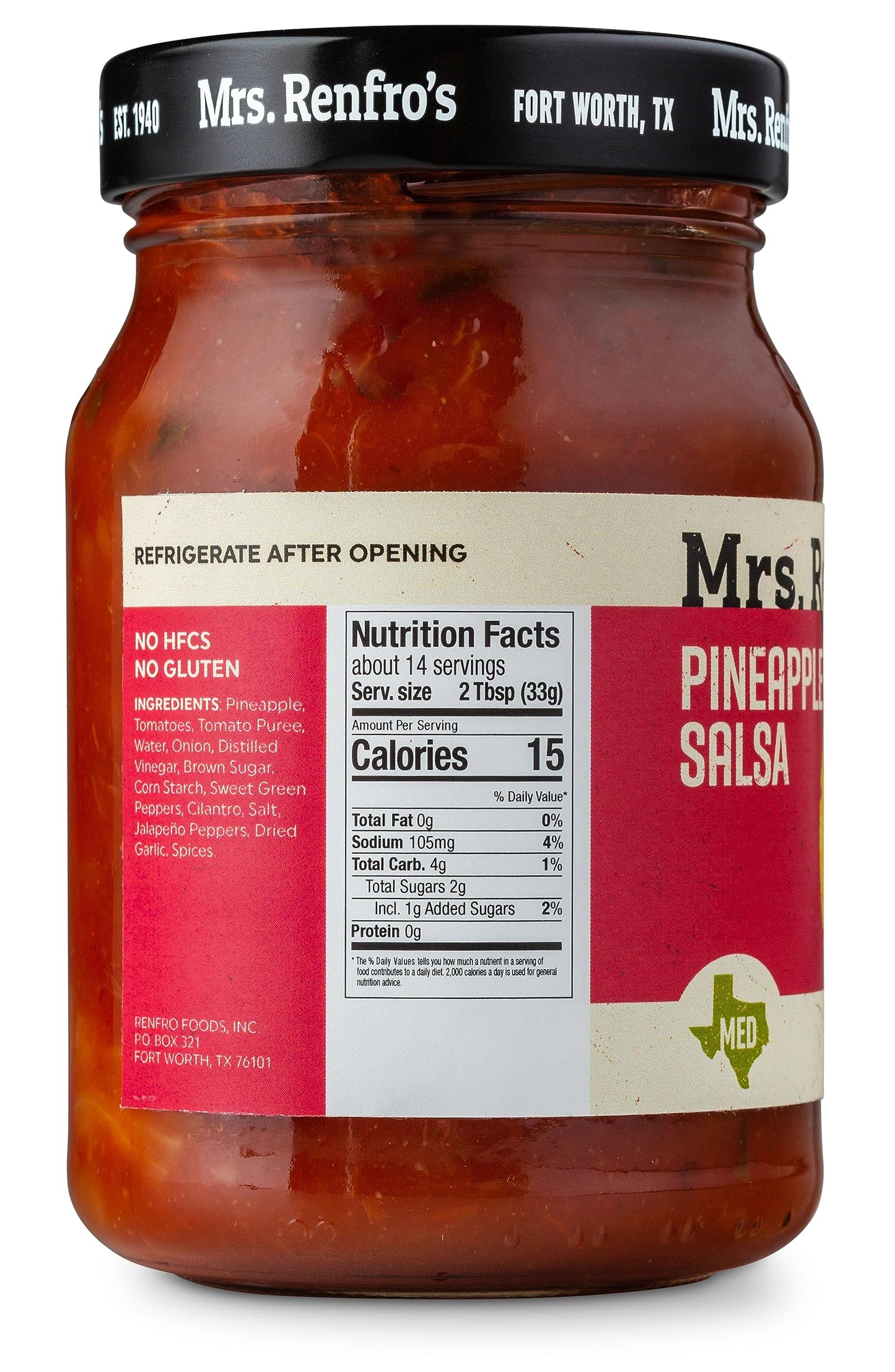 Mrs. Renfros Pineapple Salsa - Gluten Free (16-oz. jars, 4-pack)