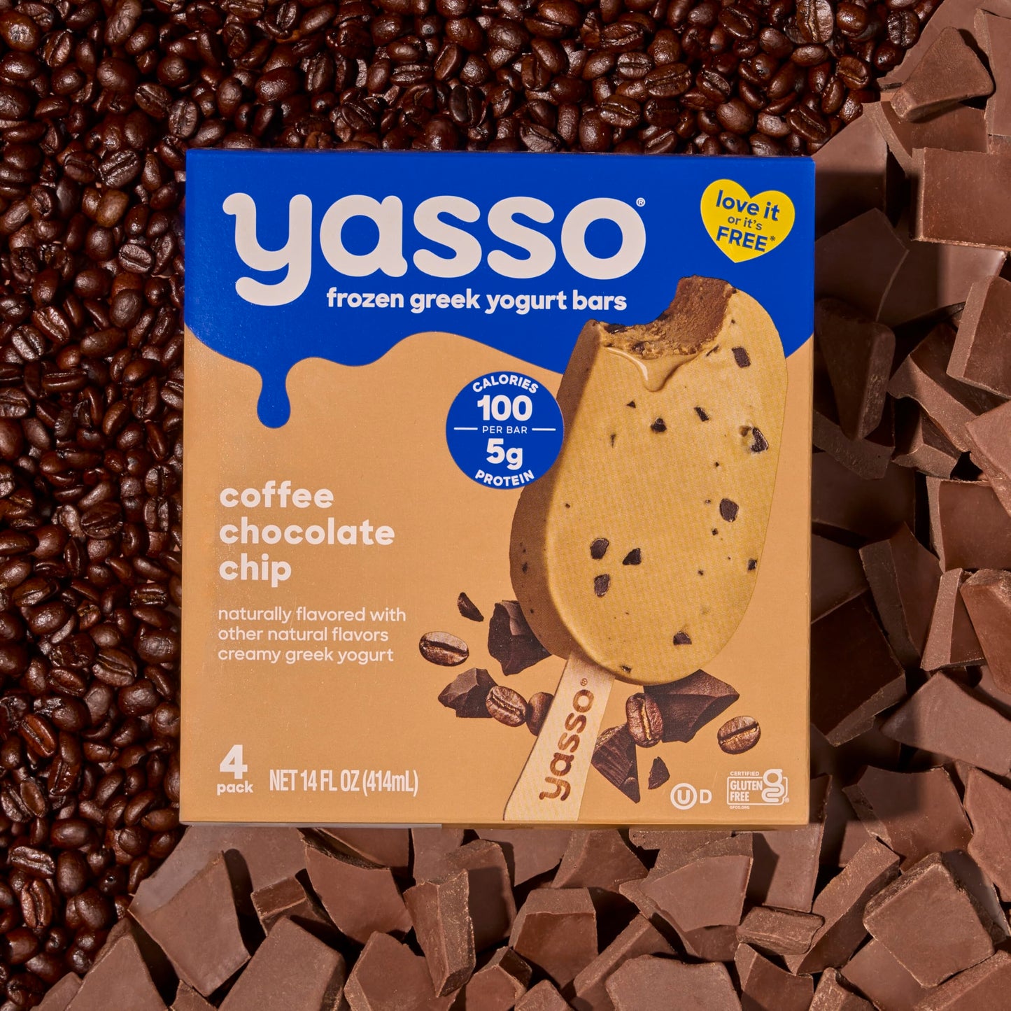 Yasso Frozen Greek Yogurt Bars Coffee Chocolate Chip Bars 4 Count for a ridiculously creamy frozen snack made with the goodness