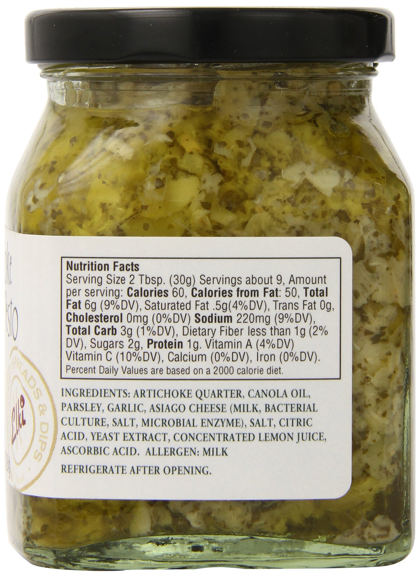 World Market Elki's Gourmet Artichoke Lemon Pesto Sauce - Creamy Spreads for Pasta, Baked Chicken, Fish and Crackers - Made from