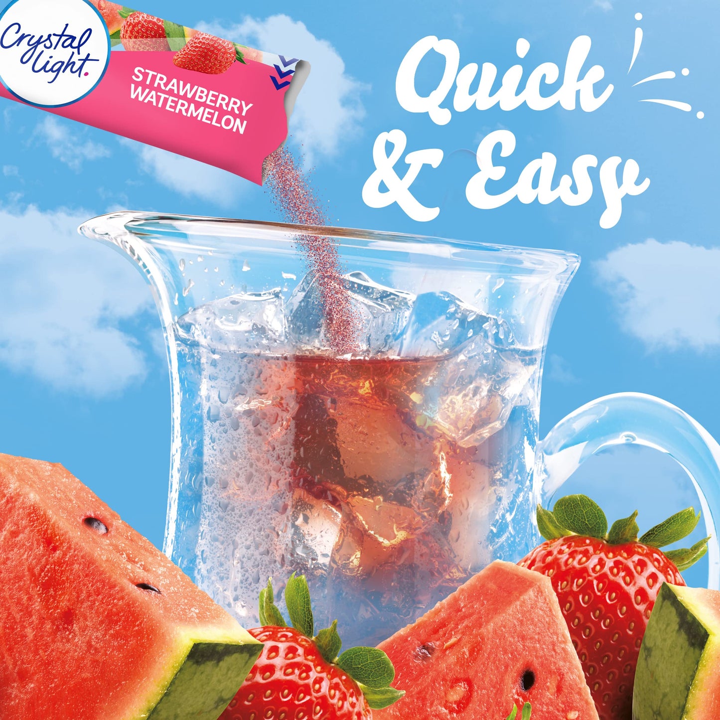 Crystal Light Sugar-Free Strawberry Watermelon Low Calories Powdered Drink Mix 6 Count Pitcher Packets