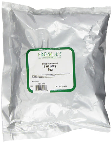 Frontier Co-Op Decaf Earl Grey Black Tea, 1-Pound Bulk Bag, Smoky Tea Flavor With Bergamot Oil, Great With Citrus, Kosher