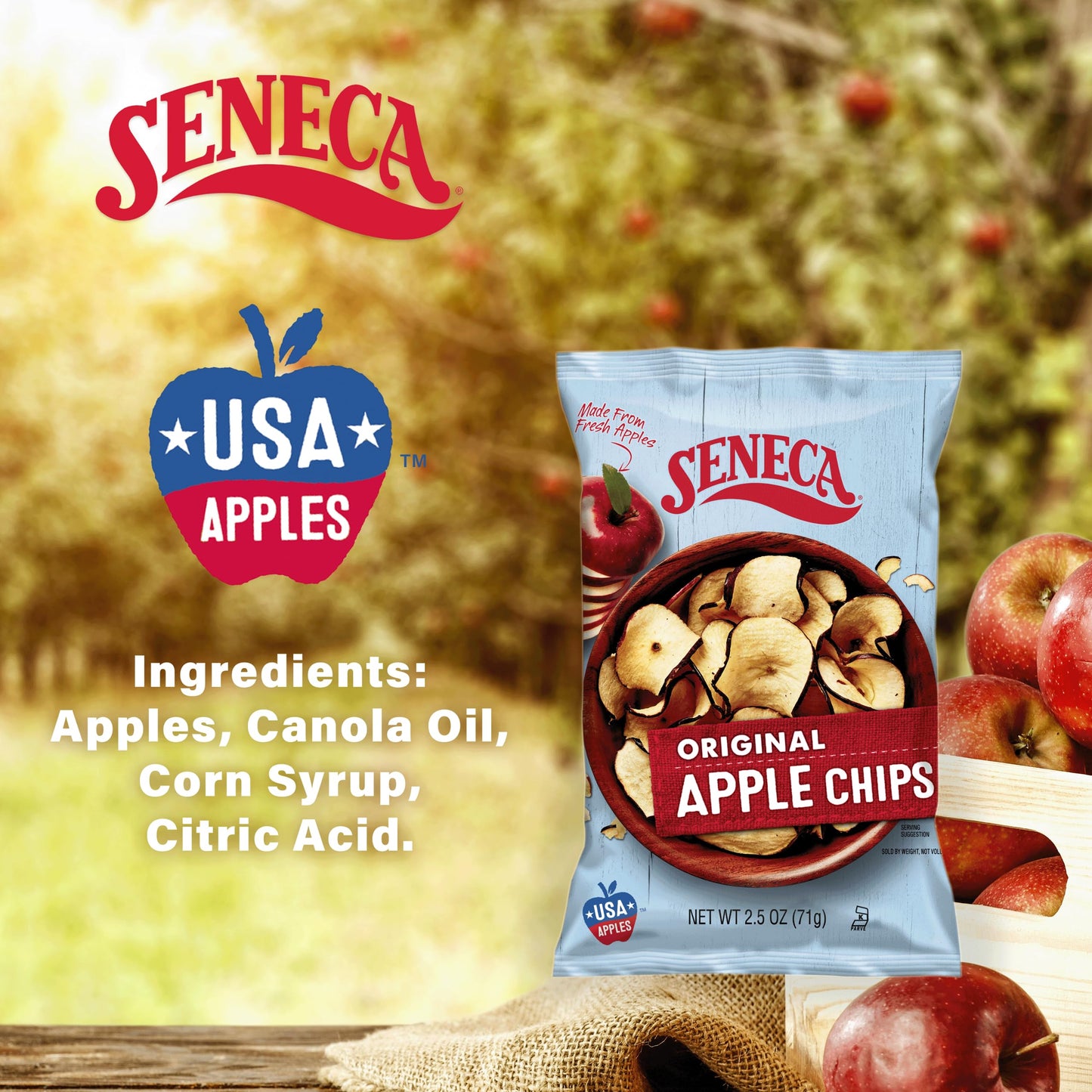 Seneca Original Apple Chips | Made From Fresh 100% Red Delicious Apples | Yakima Valley Orchards | Seasonally Picked | Crisped A