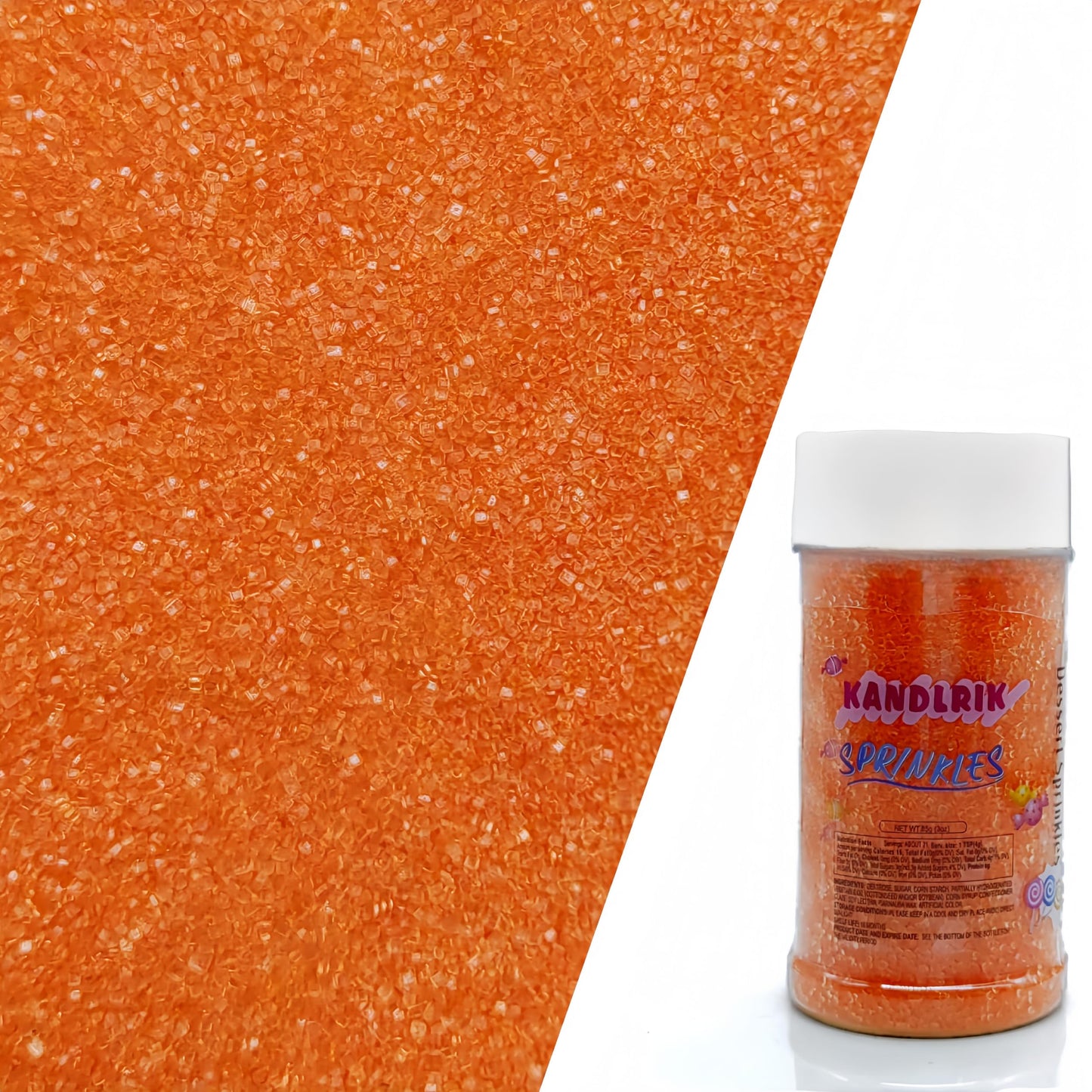 Edible Sanding Sugar Sprinkles for Cookie Decorating, Sugar Sprinkle Mix For Celebration Cakes, Cupcakes, Cookies, 3OZ (Orange)