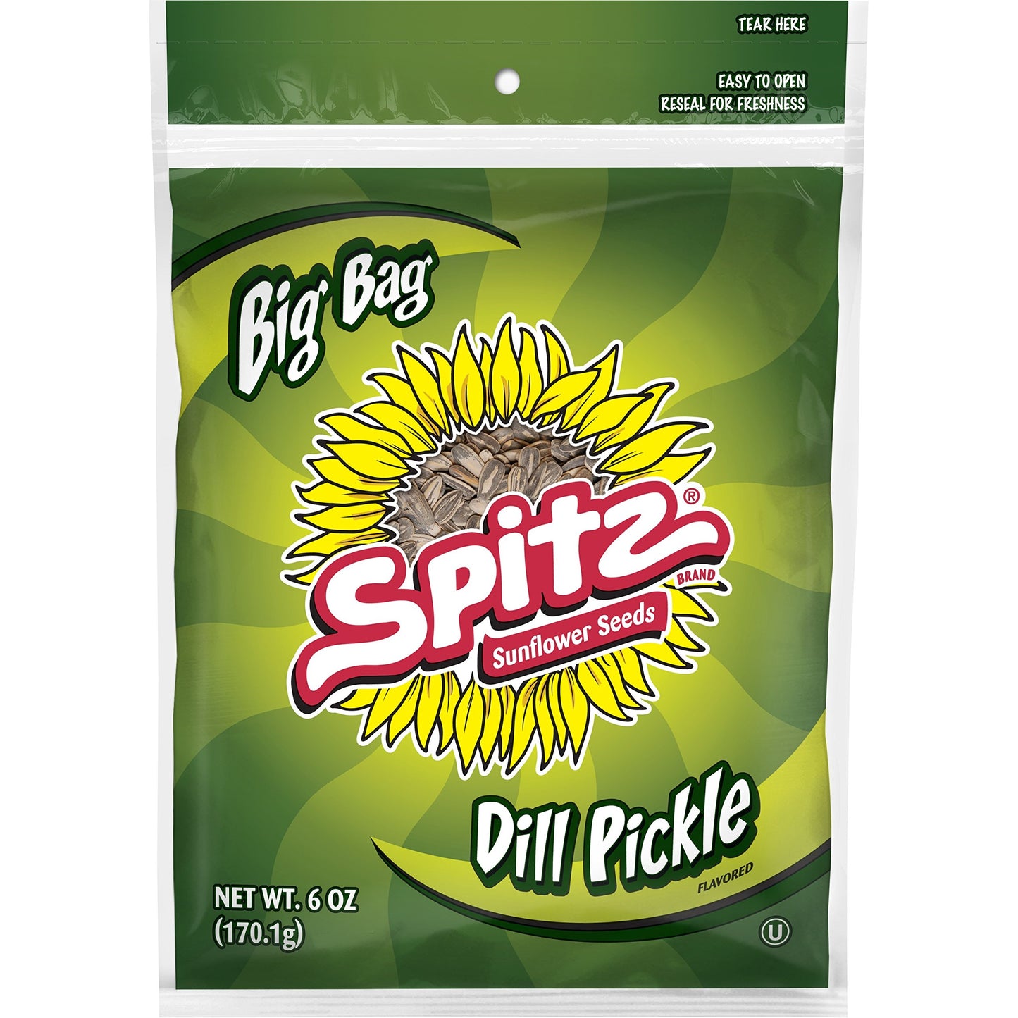 Spitz Dill Pickle Flavored Sunflower Seeds, 6 oz Bag (Pack of 12)
