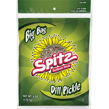 Spitz Dill Pickle Flavored Sunflower Seeds, 6 oz Bag (Pack of 12)