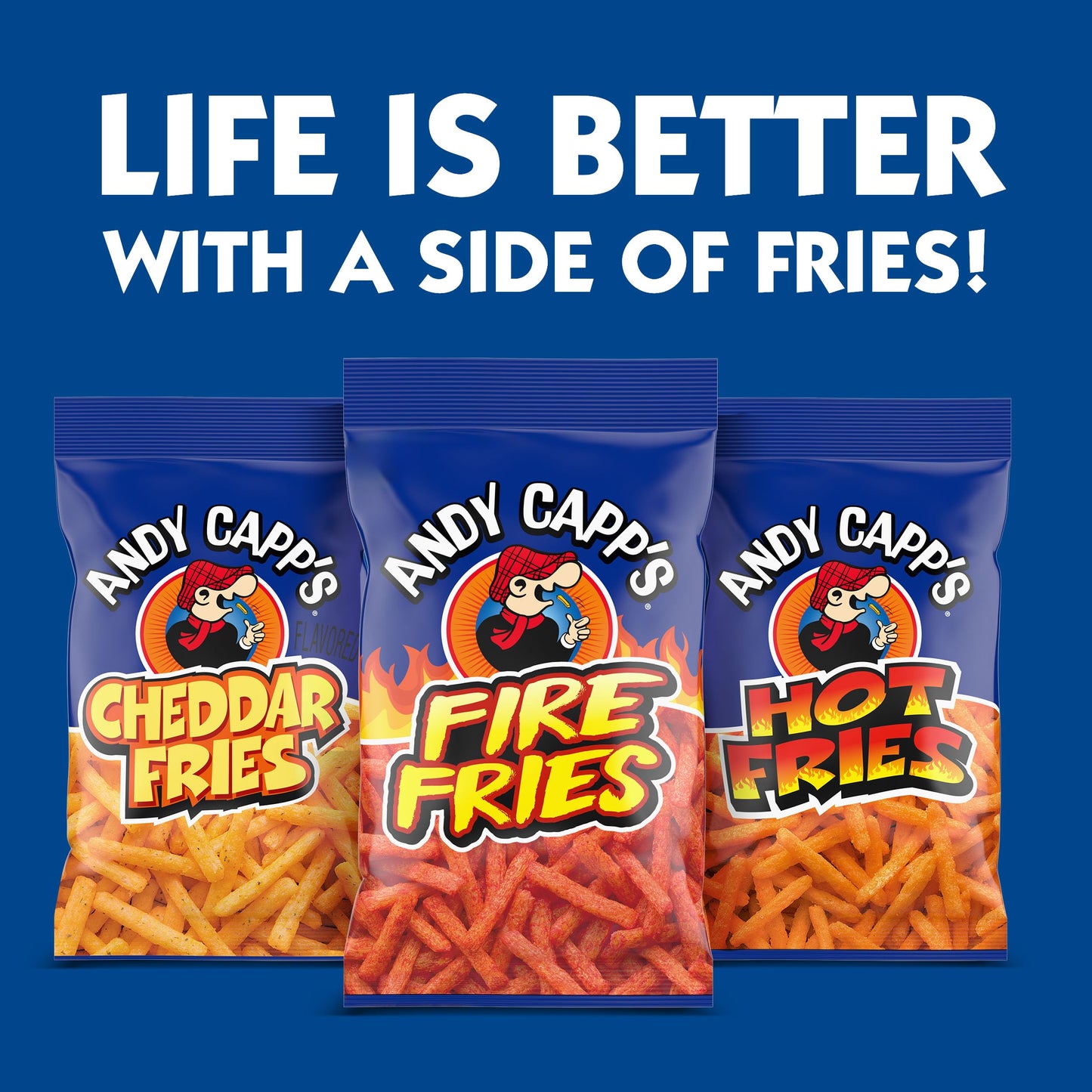 Andy Capp'S Fire Fries, Corn & Potato Snacks, 3 Oz.