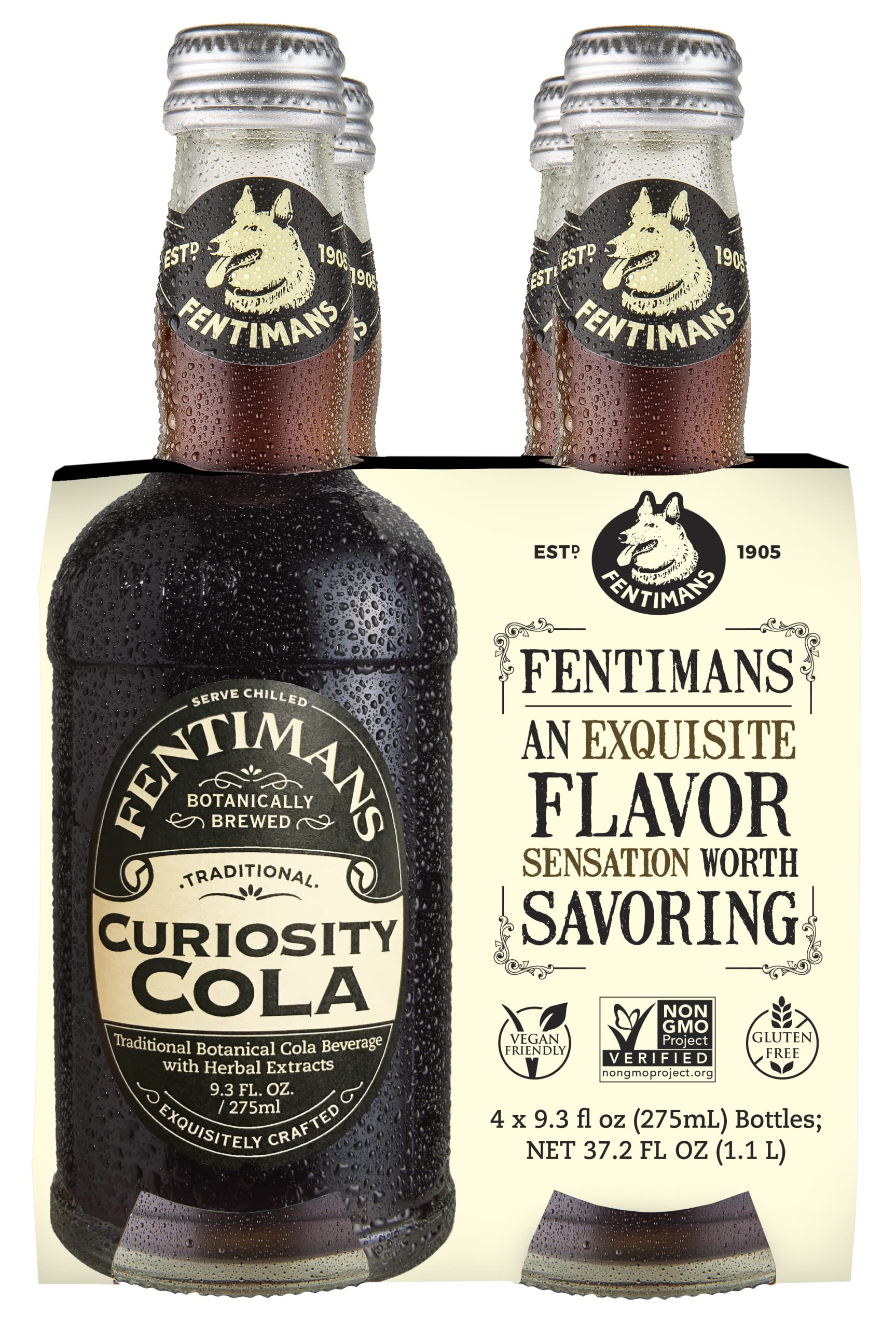 Fentimans Sparkling Curiosity Cola - Healthy Soda, All Natural Craft Soda Pop, Perfect Mixer, Natural Ingredients, Botanically B