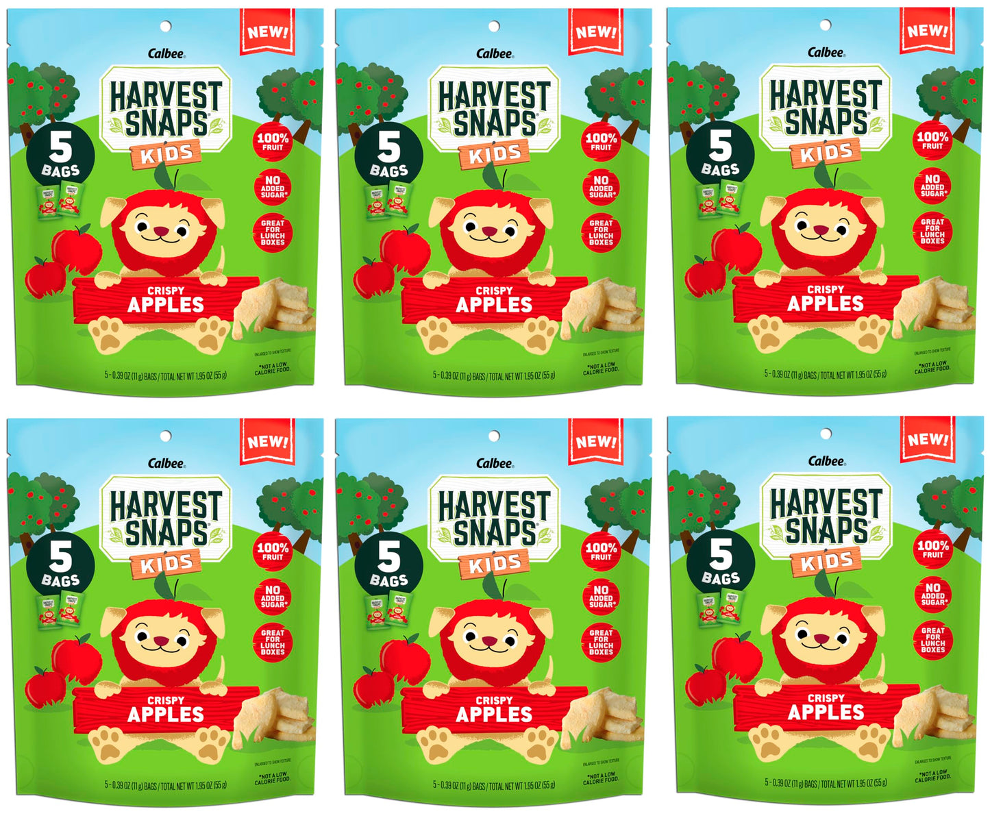 Harvest Snaps Kids Crispy Fruit Snack Bags (6 Pouches Of 5 Snack Bags) (Crispy Apples)