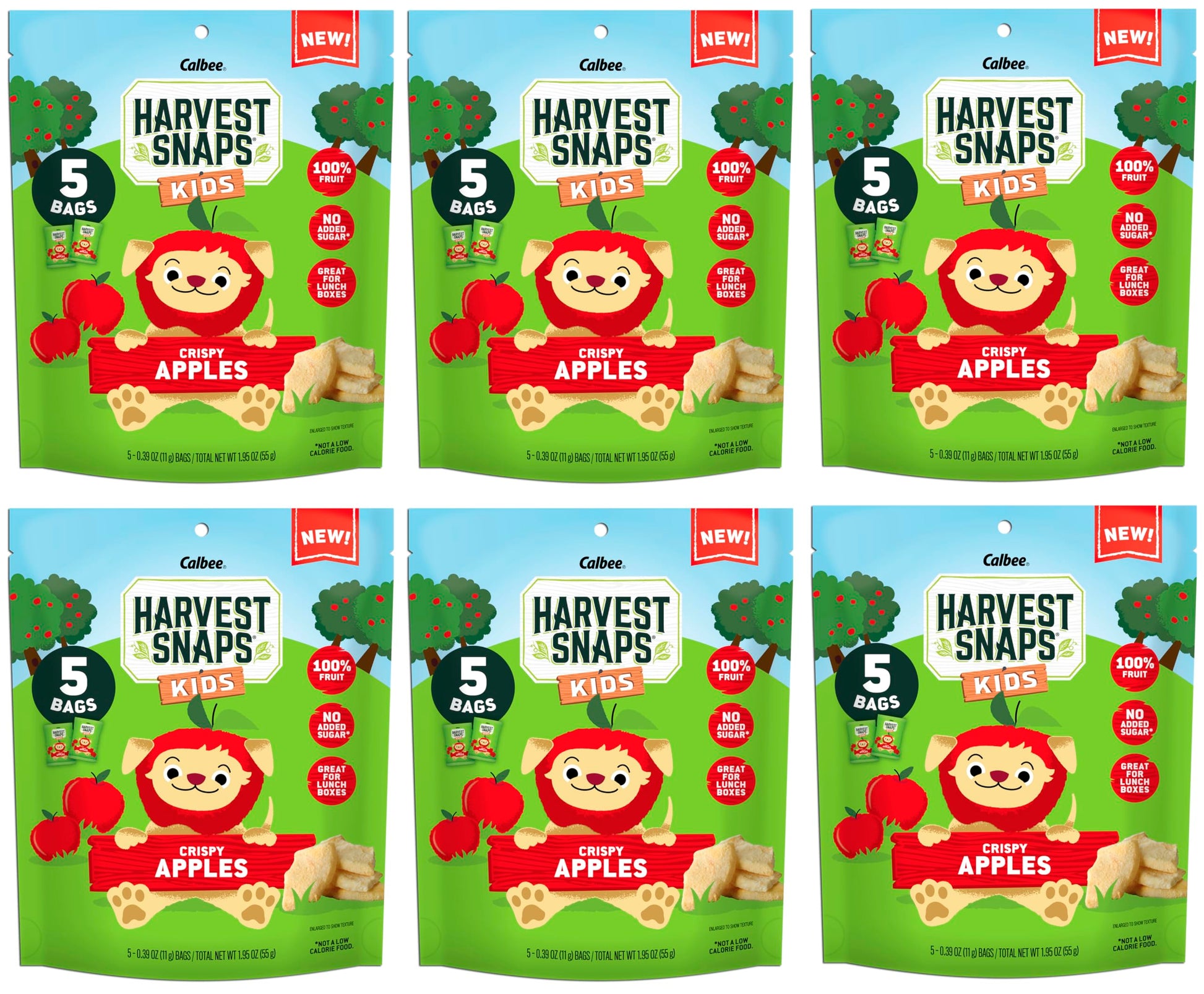 Harvest Snaps Kids Crispy Fruit Snack Bags (6 Pouches Of 5 Snack Bags) (Crispy Apples)