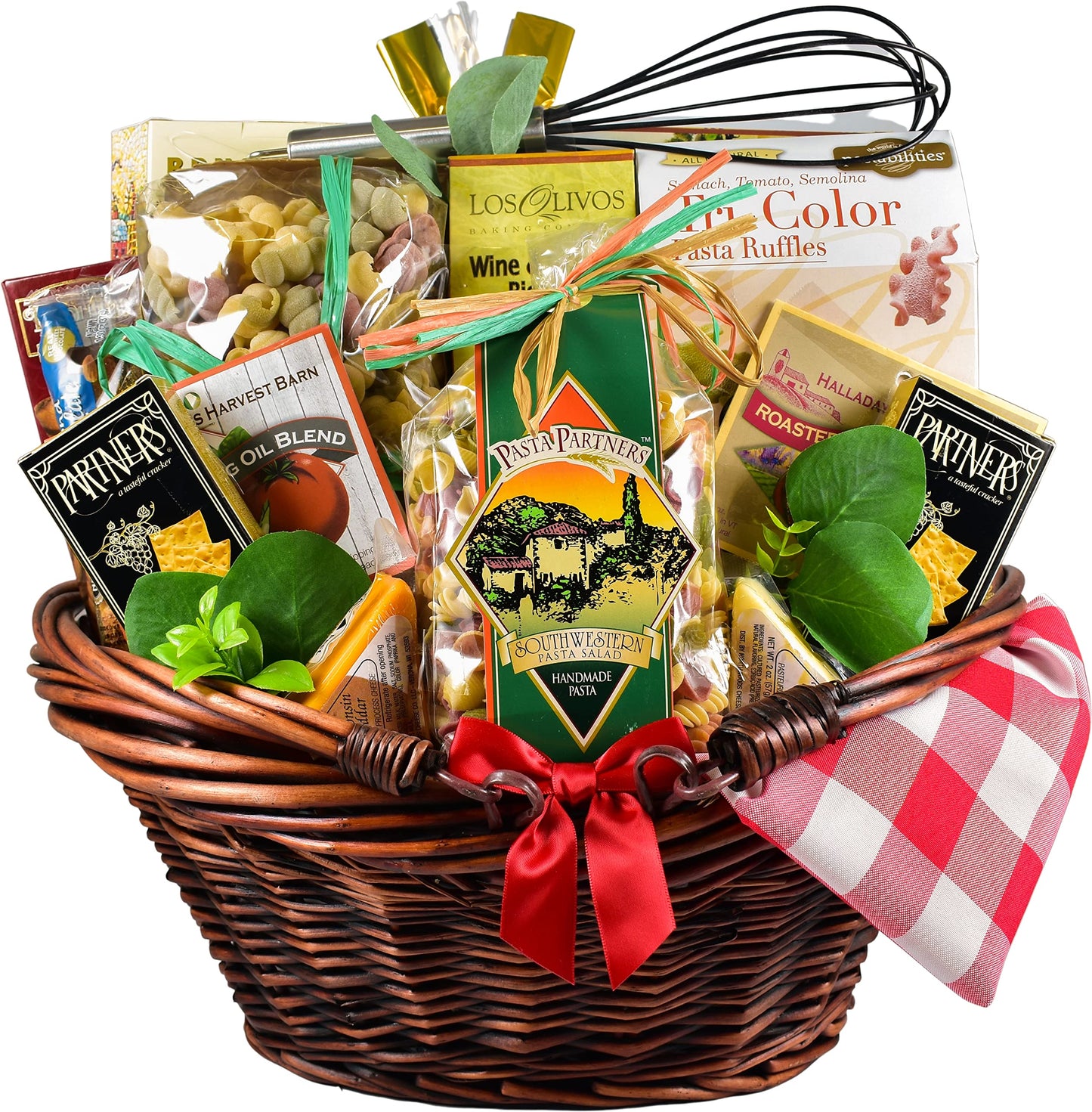 Gift Basket Village - Viva Italiano Gift Basket - Premium Italian Food Baskets Gifts With Assorted Pastas, Pasta Sauce, Crackers, Rolled Wafers, Seasonings & Cheese Straws - Italian Gift Basket