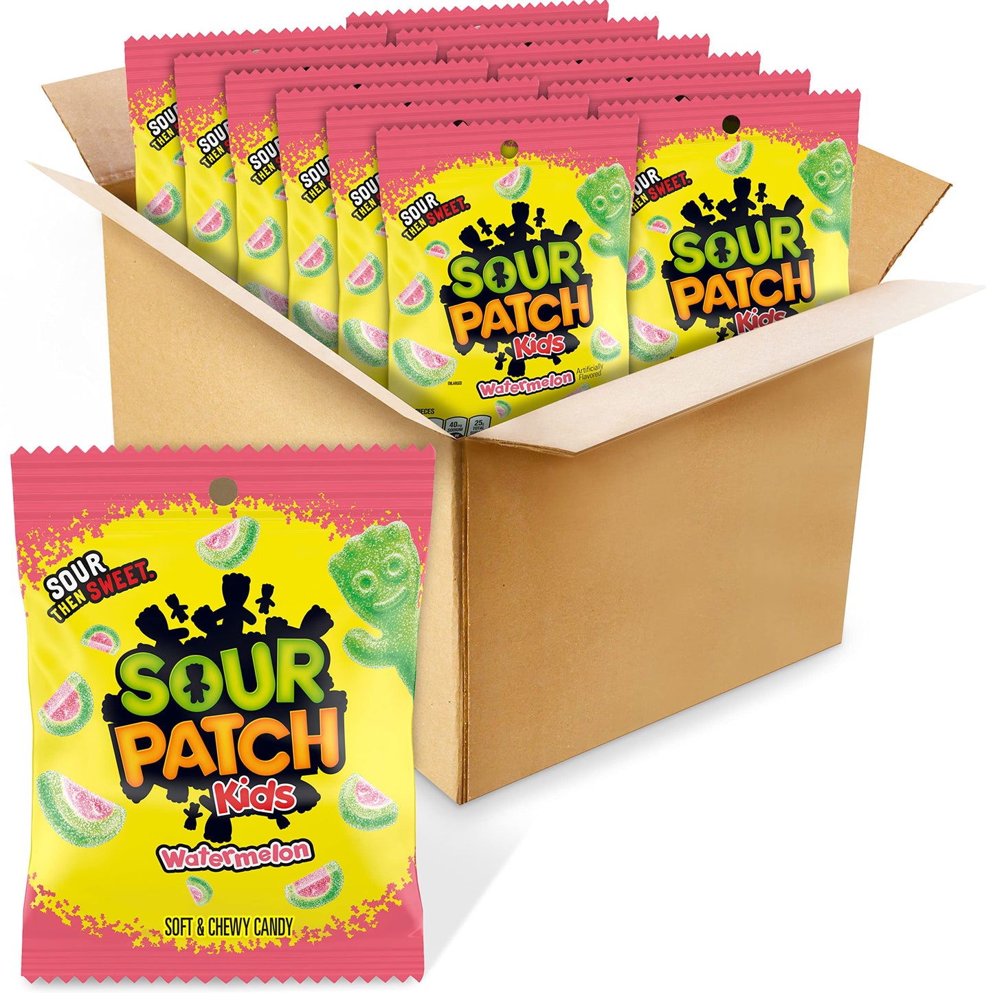SOUR PATCH KIDS Watermelon Soft & Chewy Candy, 12- 5 oz Bags